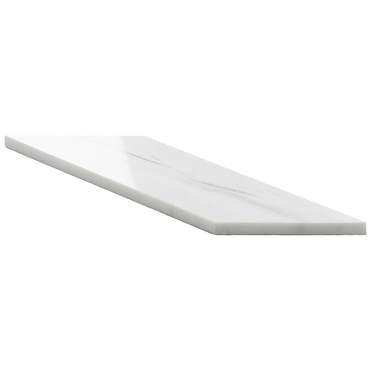 Bianco Dolomite White 3x12 Chevron Premium Polished Marble Tile