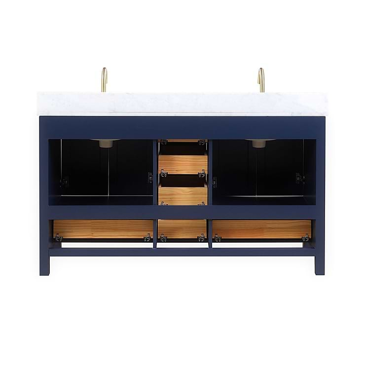 Athena 60'' Blue Vanity And Marble Counter