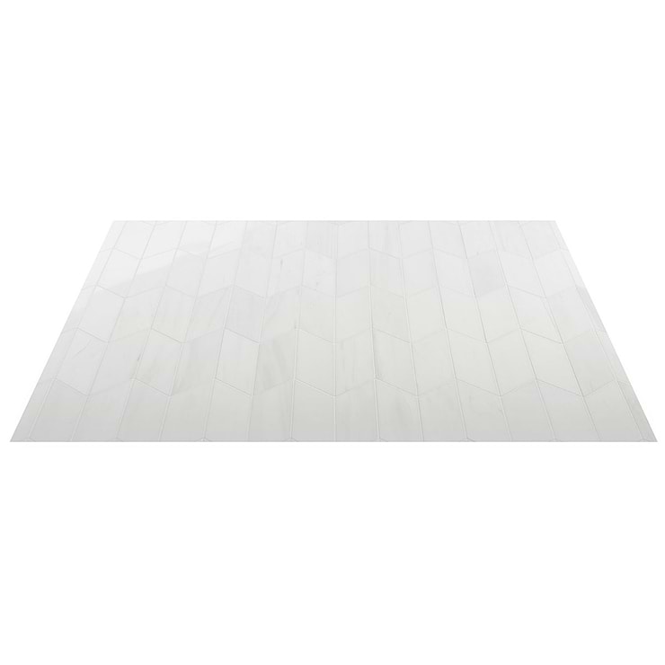 Bianco Dolomite White 3x12 Chevron Premium Polished Marble Tile