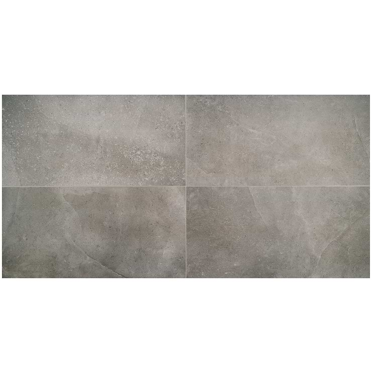 New Rock Fossil Dark Gray 24x48 Limestone Look Matte Porcelain Tile