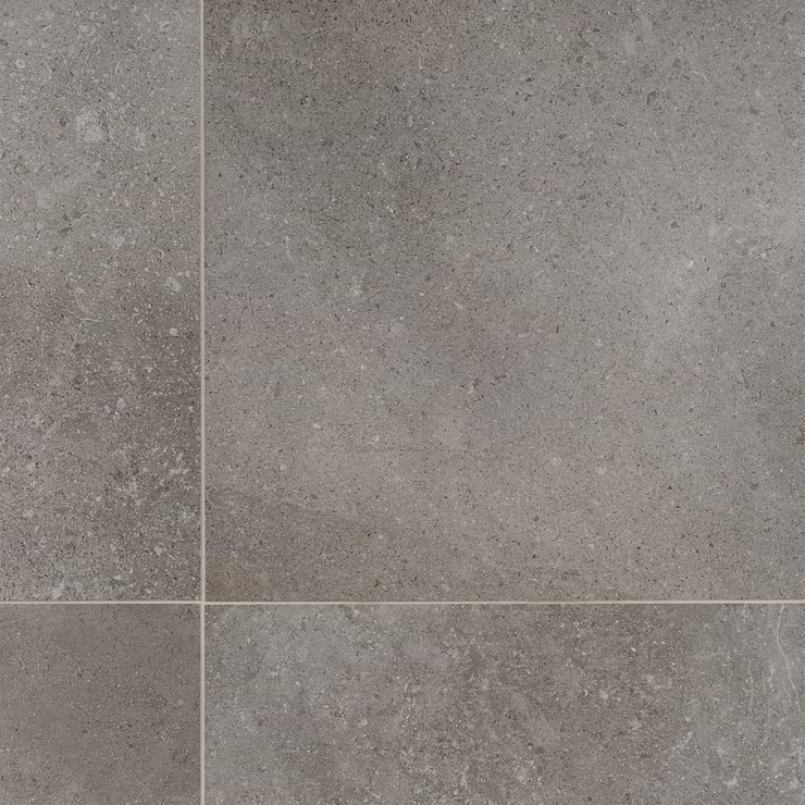 New Rock Fossil Dark Gray 24x24 Limestone Look Matte Porcelain Tile