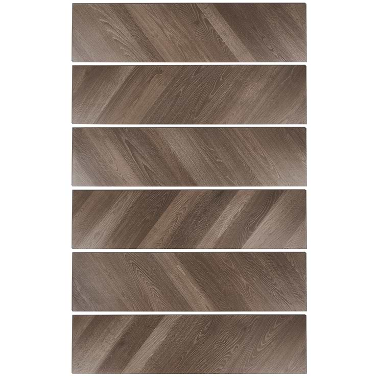 Stacy Garcia Fleetwood Chevron Mocha Rigid Core Click 12x48 Luxury Vinyl Plank Flooring