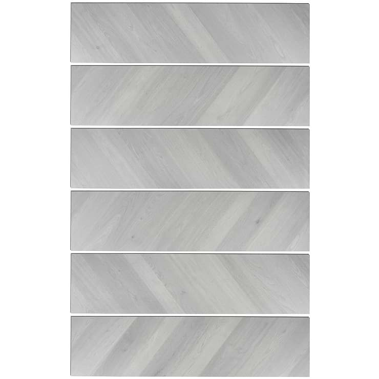 Stacy Garcia Fleetwood Chevron Silver Rigid Core Click 12x48 Luxury Vinyl Plank Flooring