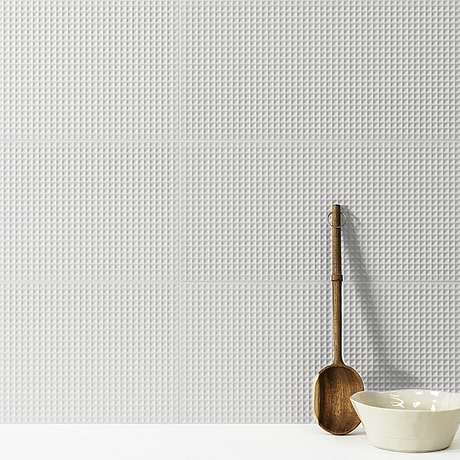 Kinzie Waffle White 8x16 Textured Matte Ceramic Tile