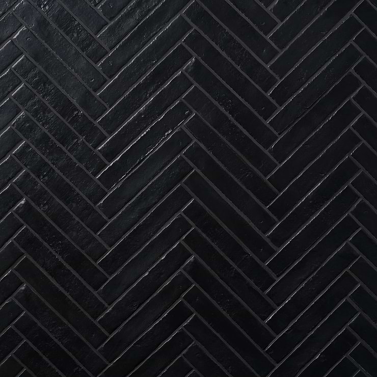 Wabi Sabi Coal Black 1.5x9 Matte Ceramic Tile