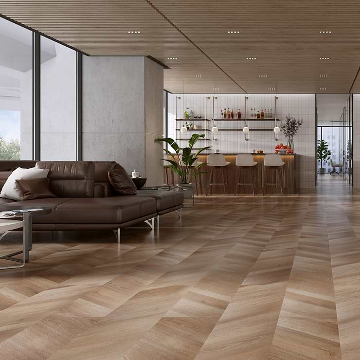 Stacy Garcia Fleetwood Chevron Starling Rigid Core Click 12x48 Luxury Vinyl Plank Flooring