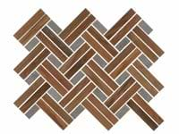 Eternal Basketweave Herringbone Oak Matte Porcelain Wood Look Mosaic Tile