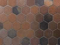 Magma Hexagon Bronze 3" Polished Lava Stone Mosaic Tile