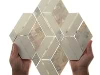 Diana White Polished Marble and Pearl Mosaic Tile