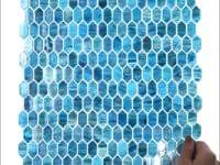 Flicker Iridescent Marine Blue 1/4" x 1" Polished Glass Mosaic Tile