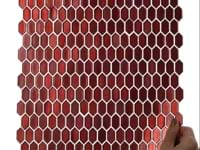 Flicker Metallic Red 1/4" x 1" Polished Glass Mosaic Tile