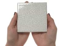 Sarina Vintage White 4x4 Glossy Crackled Ceramic Wall Tile