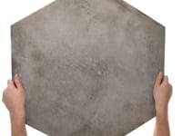 Angela Harris Flatiron Gray 20" Large  Hexagon Matte Porcelain Tile