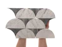 Moonrise Bardiglio Gray Polished Marble Waterjet Mosaic Tile