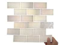 Splash Glacier White 2x4 Polished Glass Mosaic Tile