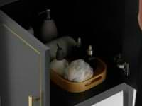 Province Charcoal and Gold 30" Single Vanity with Carrara Marble Top