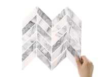 Lilac White 1x4 Chevron Honed Marble Mosaic