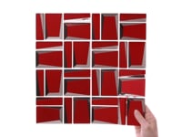 Rumi French Red 2x3 Polished Mirrored Glass Mosaic Tile