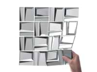 Rumi French Silver 2x3 Polished Mirrored Glass Mosaic Tile