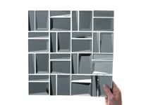 Rumi French Slate Gray 2x3 Polished Mirrored Glass Mosaic Tile