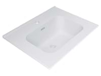 Kora Geo Faux Fluted 24" Single Vanity with Integrated White Ceramic Top & Silver Handles