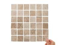 Seville Delfi Dark Beige 2x2 Travertine Look Matte Porcelain Mosaic Tile