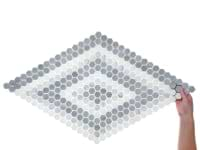 Juno Diamond Gray and White 1" Hexagon Polished Marble Mosaic Tile