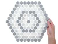 Juno Honeycomb Gray and White 1" Hexagon Polished Marble Mosaic Tile