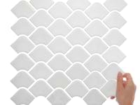 Suki White 2x3 Fishscale Matte Glass Mosaic Tile