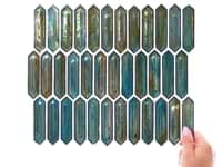 Komorebi Picket Juneau Spring Multicolor 1x3 Polished Glass Mosaic Tile