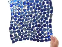 Komorebi Pebble Athens Blue Polished Glass Mosaic Tile