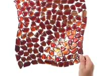 Komorebi Pebble Bonfire Red Polished Glass Mosaic Tile