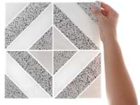 Cleopatra Diagonal Truffle White Terrazzo and Bianco White Marble Polished Mosaic Tile