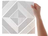 Cleopatra Diagonal Salt White Terrazzo and Bianco White Marble Polished Mosaic Tile