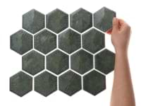 Nabi Glass Deep Emerald Green 3" Crackled Glossy Glass Mosaic Tile