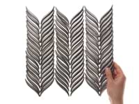 Nabi Alula Metallic Gunmetal Gray Chevron Matte Glass Mosaic Tile