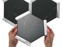 Sagon Nero Black 9" Hexagon Matte Porcelain Tile