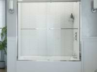 DreamLine Essence-H 60x60" Reversible Sliding Bathtub Door with Clear Glass in Chrome