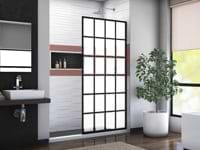 DreamLine Linea 34x72" Reversible Screen with Rhone Glass in Satin Black