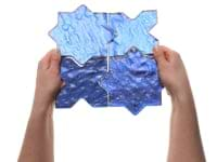 Behati Blue 4" Star Cross Polished Glass Mosaic Tile