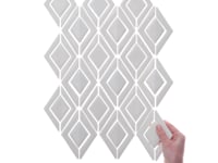 Nabi Jewel Glacier White 3D Crackled Glossy Glass Mosaic Tile