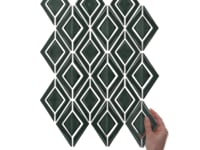 Nabi Jewel Deep Emerald Green 3D Crackled Glossy Glass Mosaic Tile