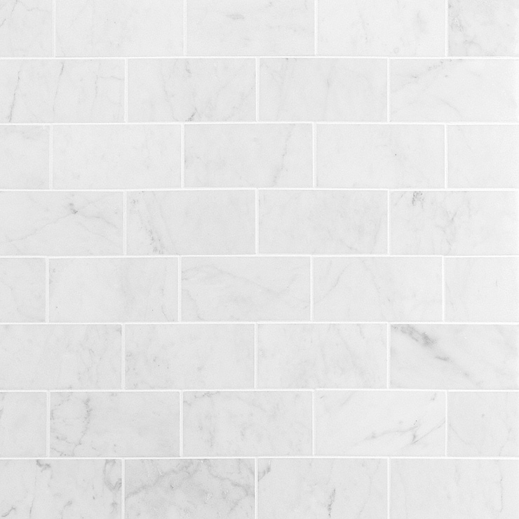 Carrara White 3x6 Polished Marble Subway Tile