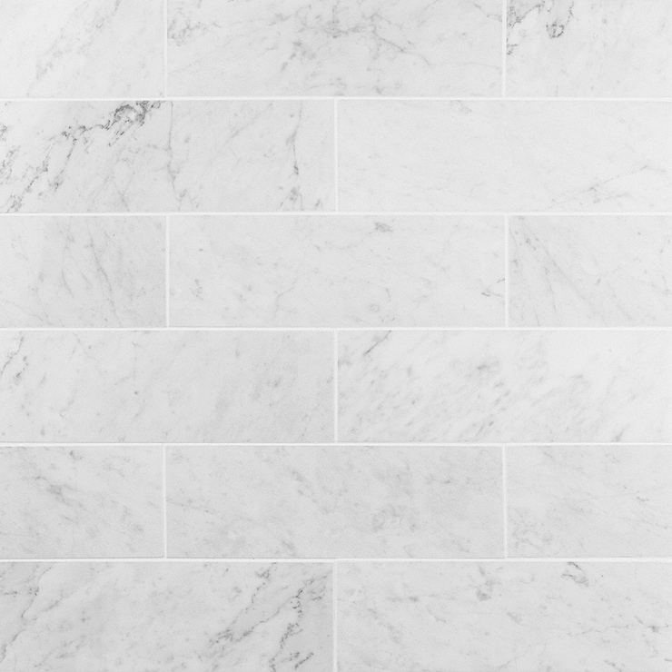 Carrara White 4x12 Polished Marble Subway Tile