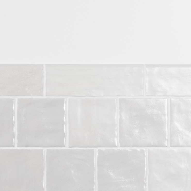 Montauk Gin White 2x8 Mixed Finish Ceramic Bullnose
