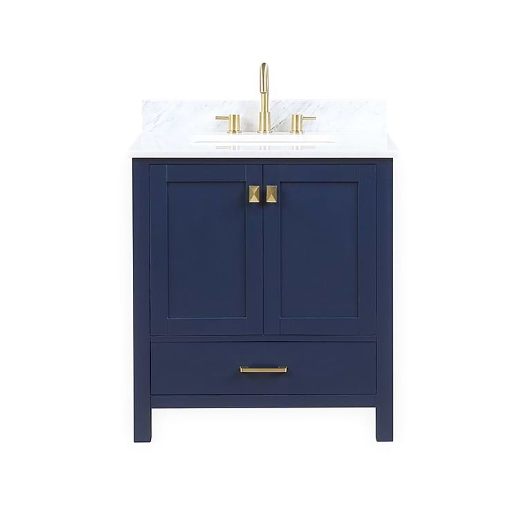 Athena 30'' Blue Vanity And Marble Counter