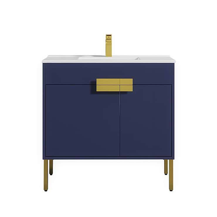 Portofino 36'' Navy Blue Vanity And Counter