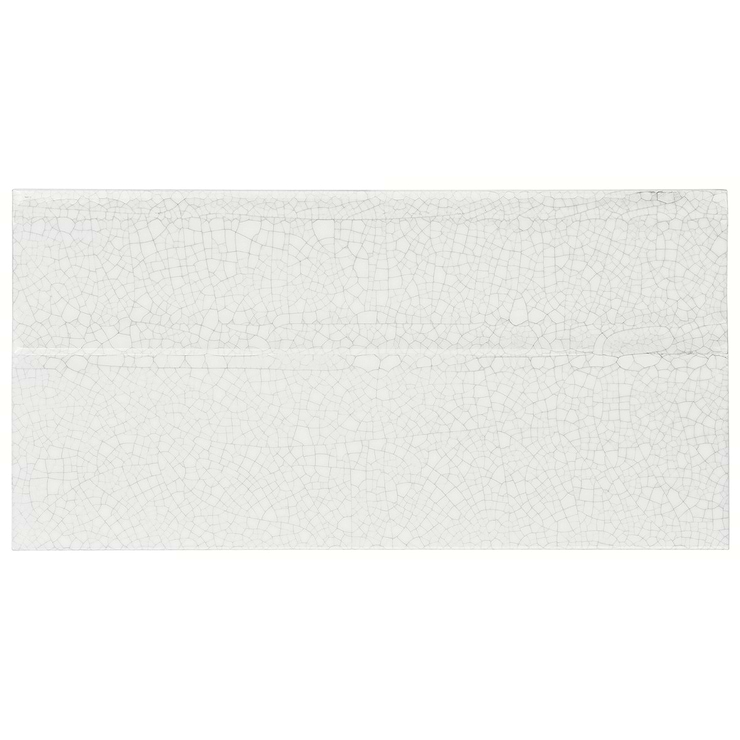 Sarina Vintage White 6x12 Glossy Crackled Ceramic Base Molding