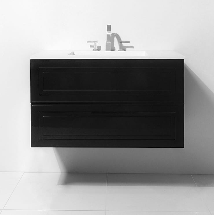 Alma Nero Black 42" Wall Mounted Vanity