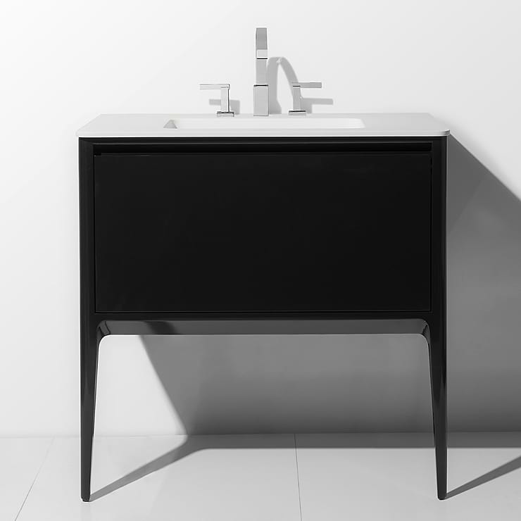 Luxe Collection 42" Black Gloss Vanity